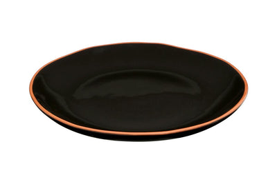 Calisto Black Glazed Terracotta Dinner Plate