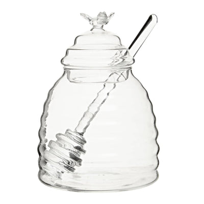 Freska Glass Honey Jar With Dipper