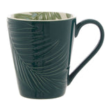 Bali Dark Green Leaf Design Mug