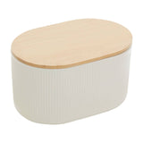 Geome Cream Bread Bin in Stoneware