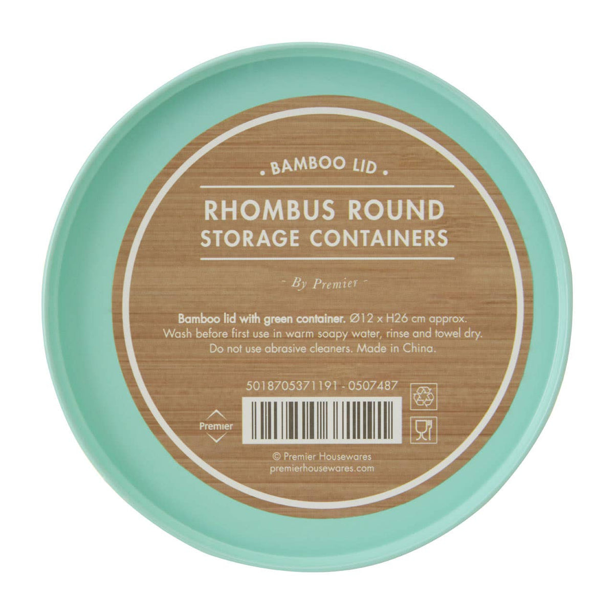 Rhombus Green Metal Large Storage Canister