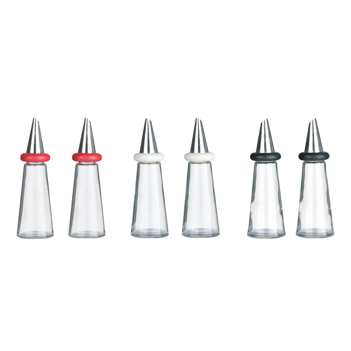 Cone Condiments Plastic Oil and Vinegar Set - Cream