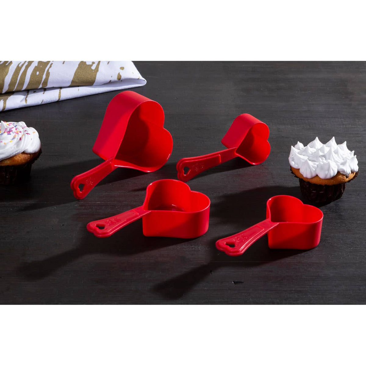 Hallie Set of Four Red Heart Measuring Cups