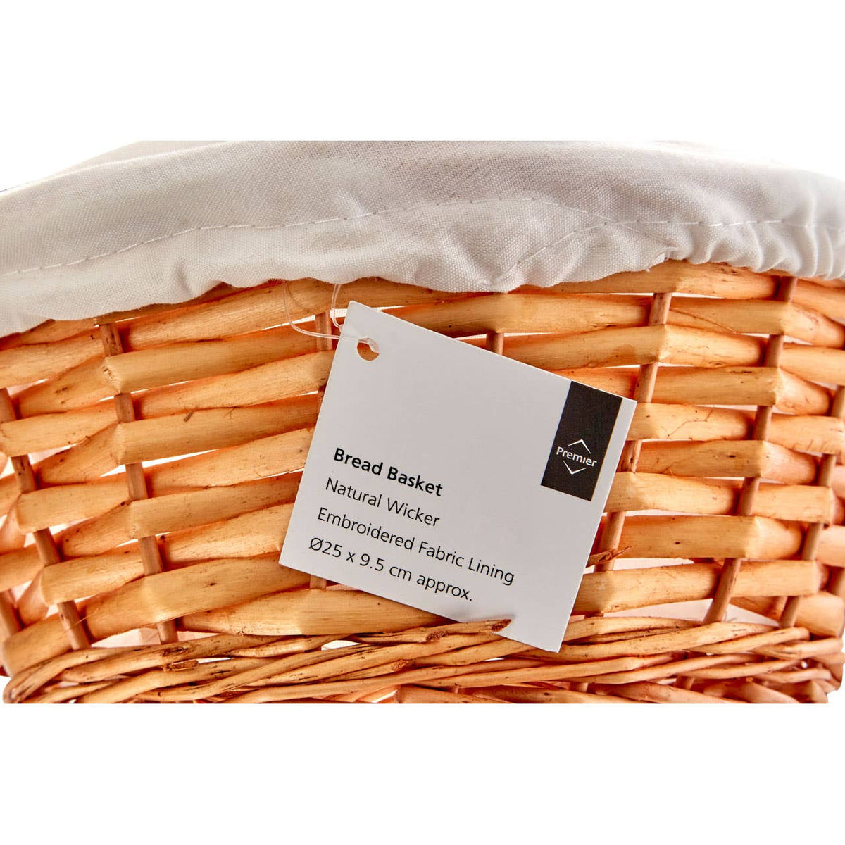 Orla Round Wicker Basket with Cream Lining