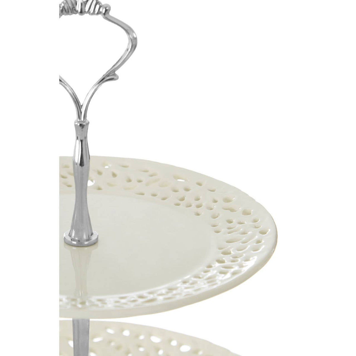 2 Tier Ceramic Lace Cake Plate
