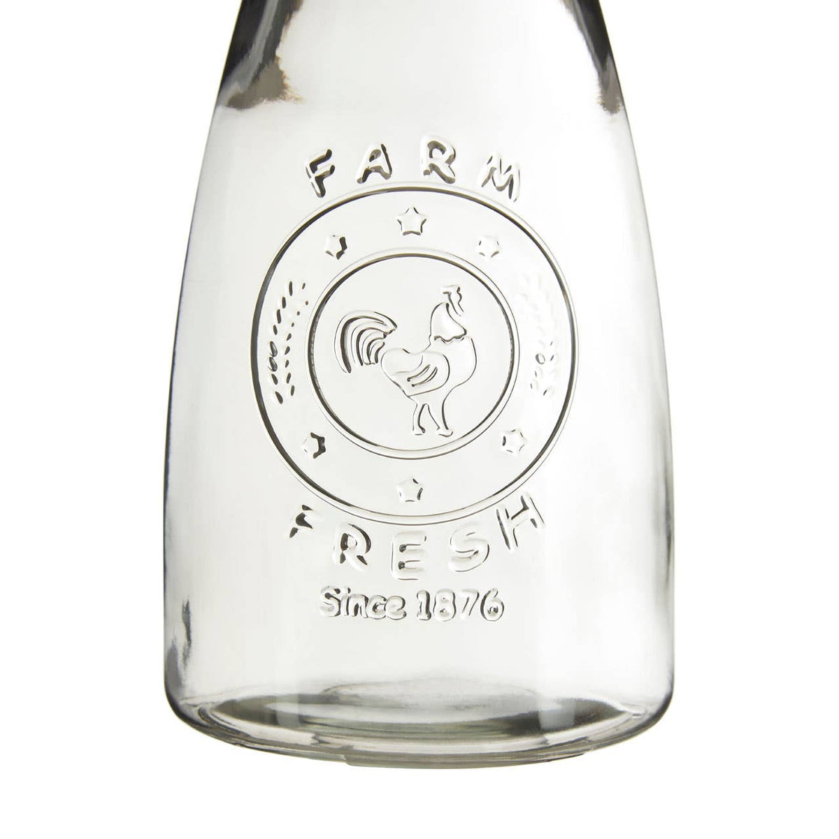 Dayla Clear Glass Embossed Farm Fresh Design 1000ml Carafe