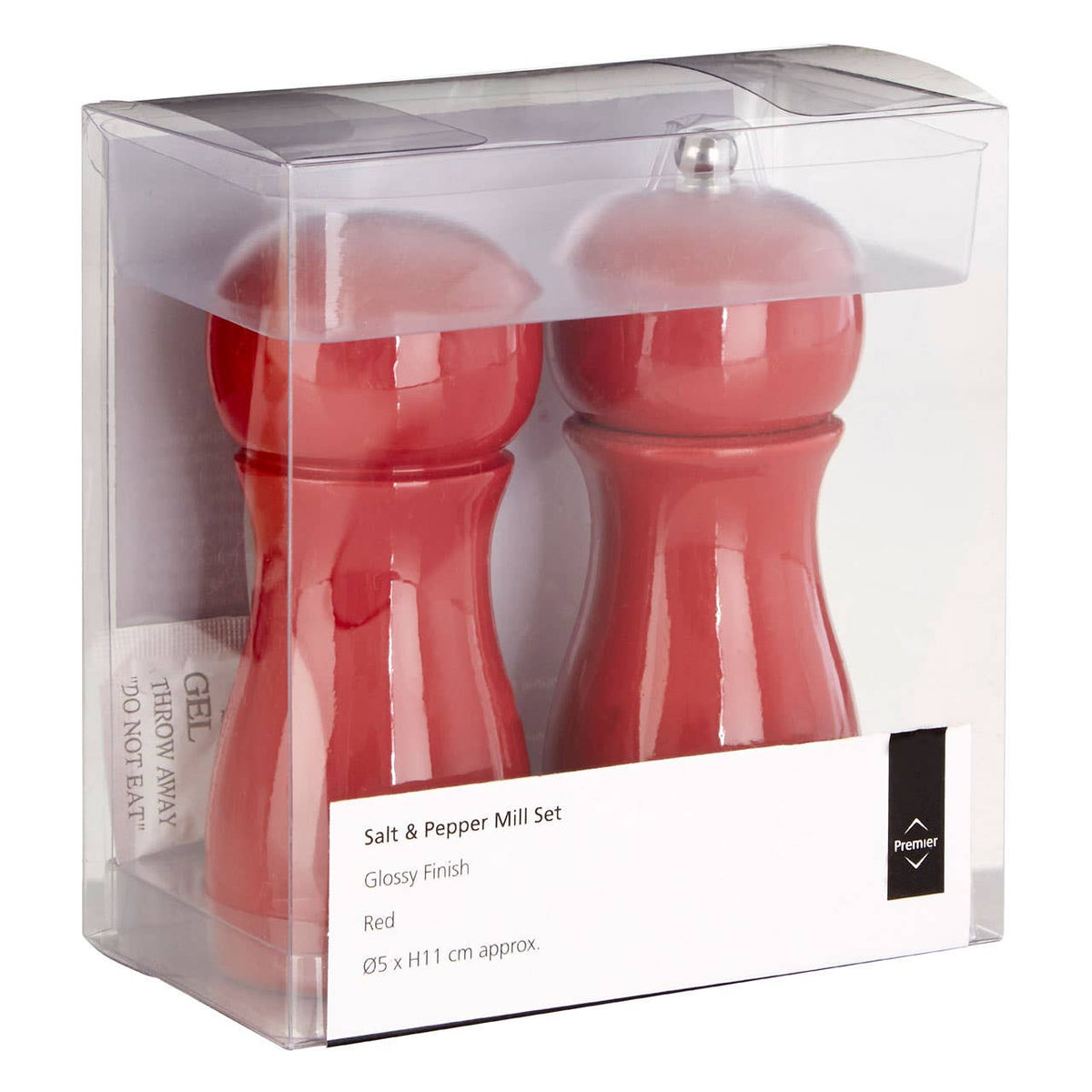 Salta Red Hi Gloss Salt Shaker and Pepper Mill Set