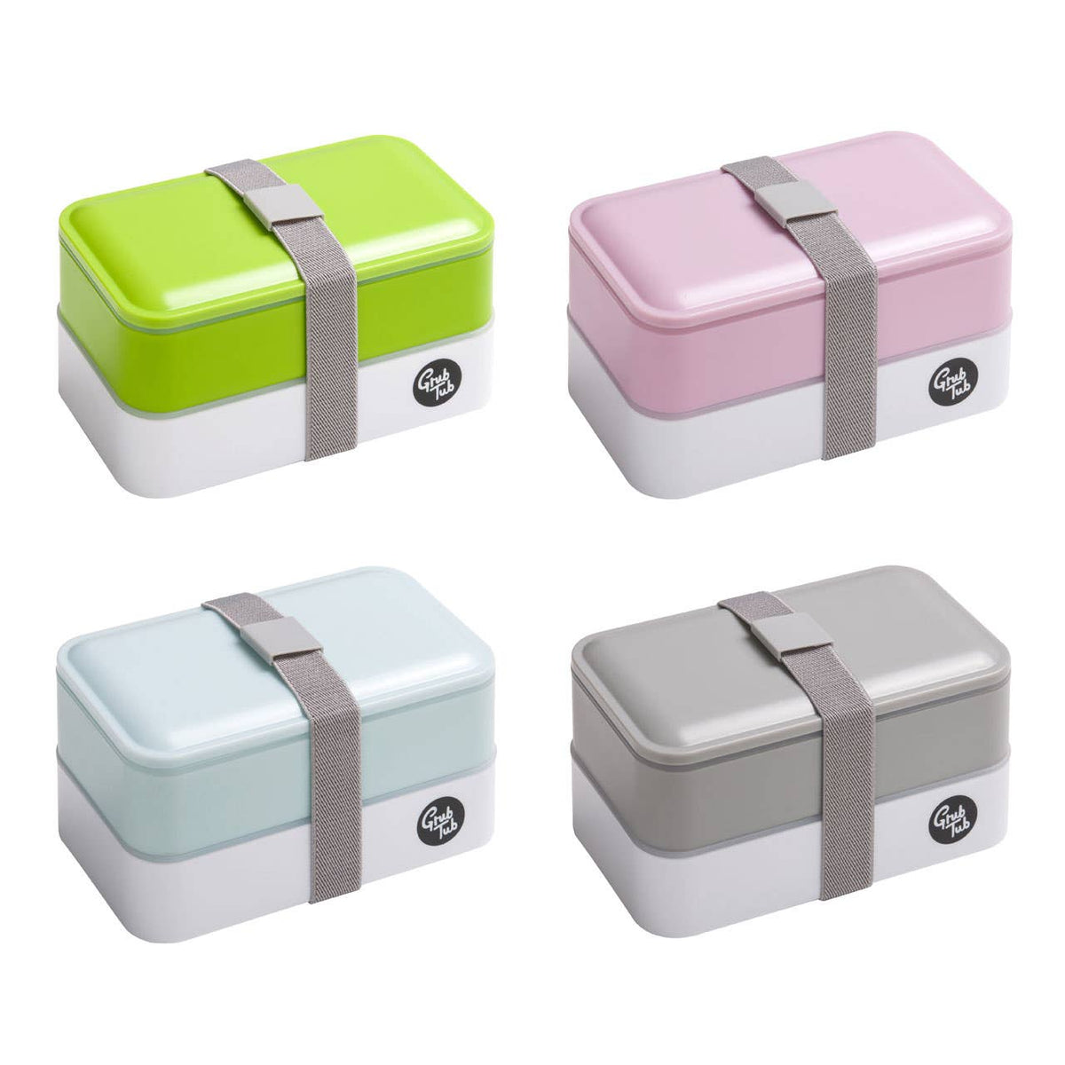 Grub Tub Green and White Stackable Lunch Box