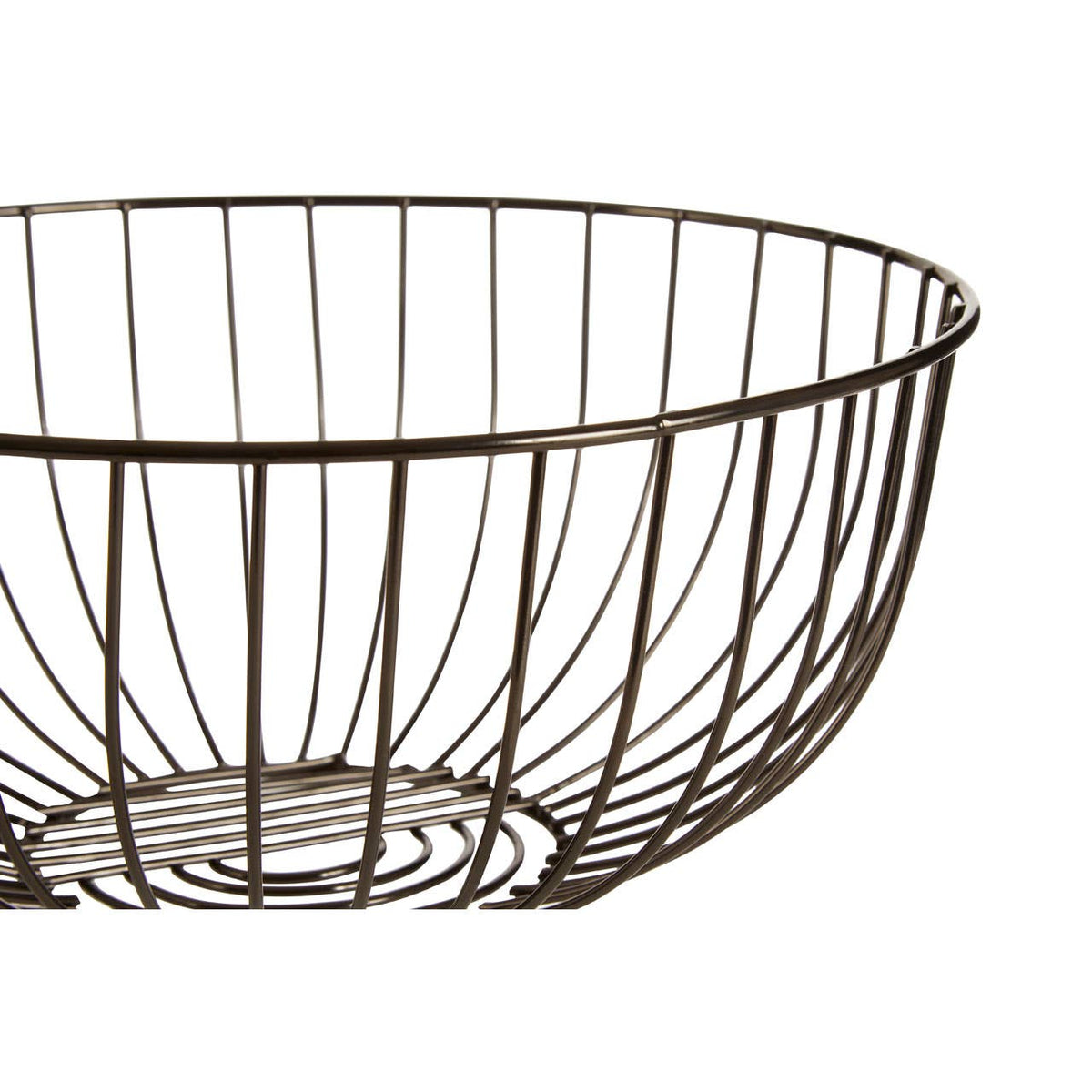 Vertex Round Black Nickel Finish Fruit Basket