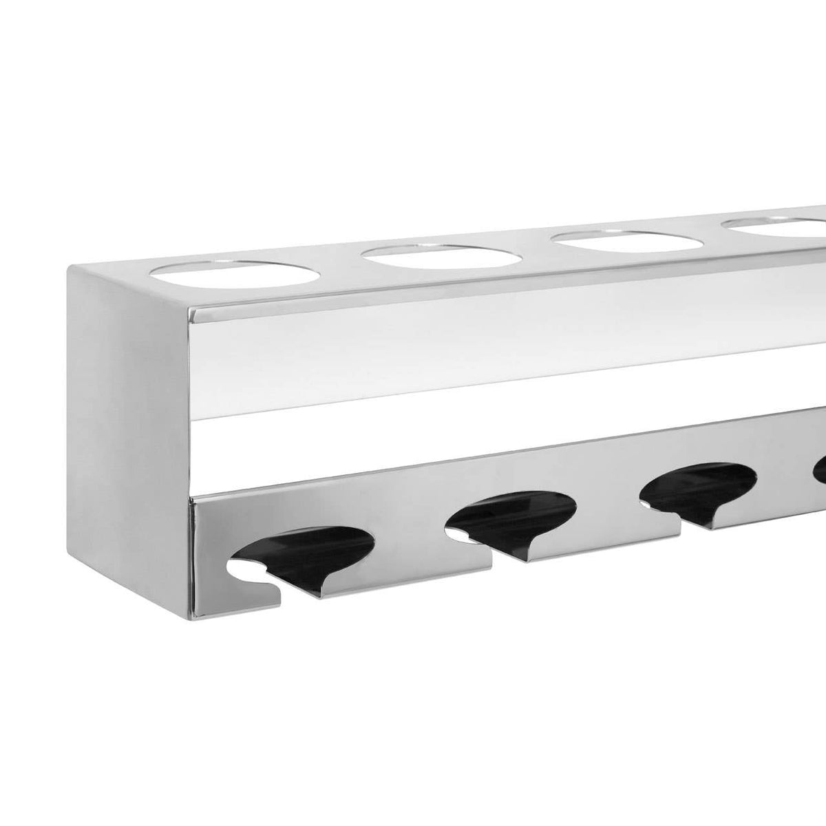 Novo Silver Wall Mounted 6 Bottle Wine Rack with Stemware Holder