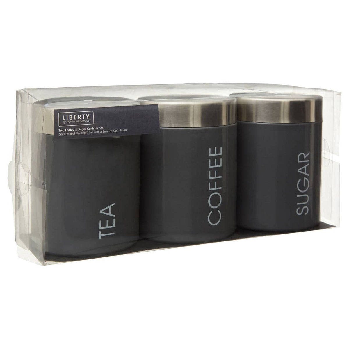 Liberty Set of 3 Grey Enamel Canisters