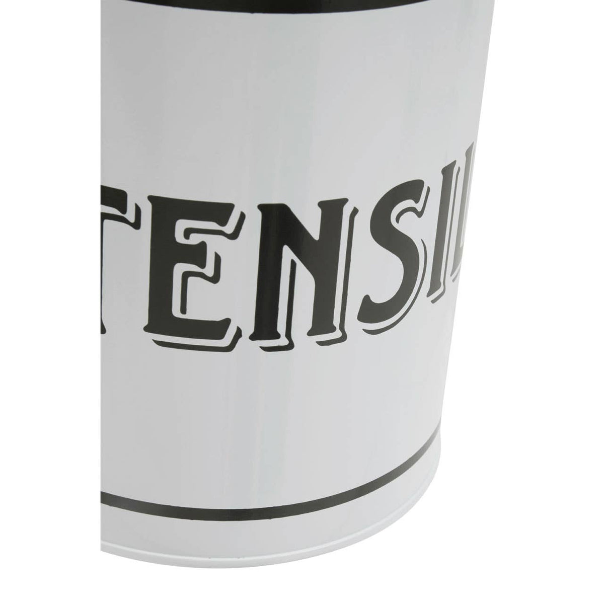 Grocer White Metal Utensil Holder
