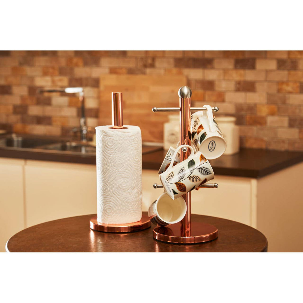 Hirano 6 Cup Mug Tree - Copper Finish
