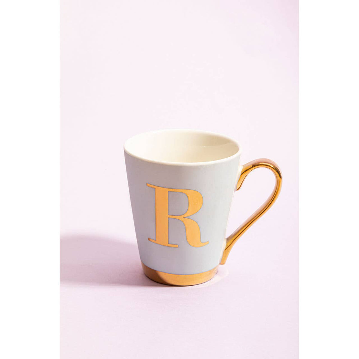 Mimo Green Frosted Deco R Letter Monogram Mug.