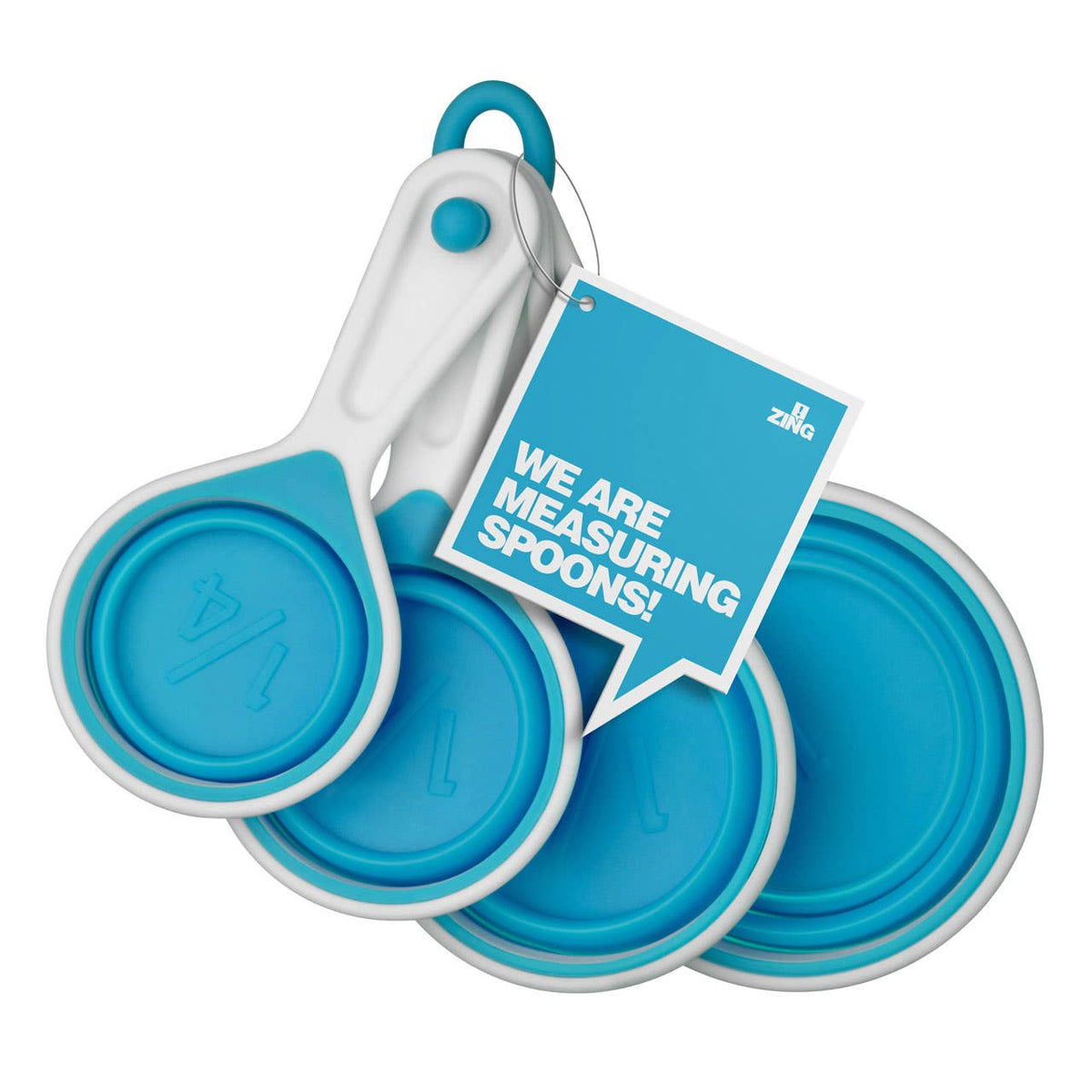 Zing Blue Collapsible Silicone Measuring Cups
