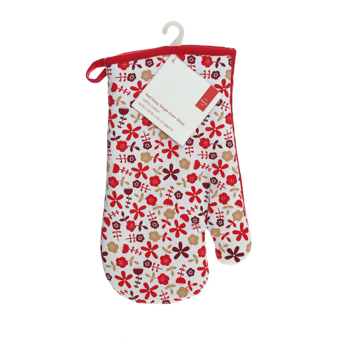 Red Daisy Single Oven Glove