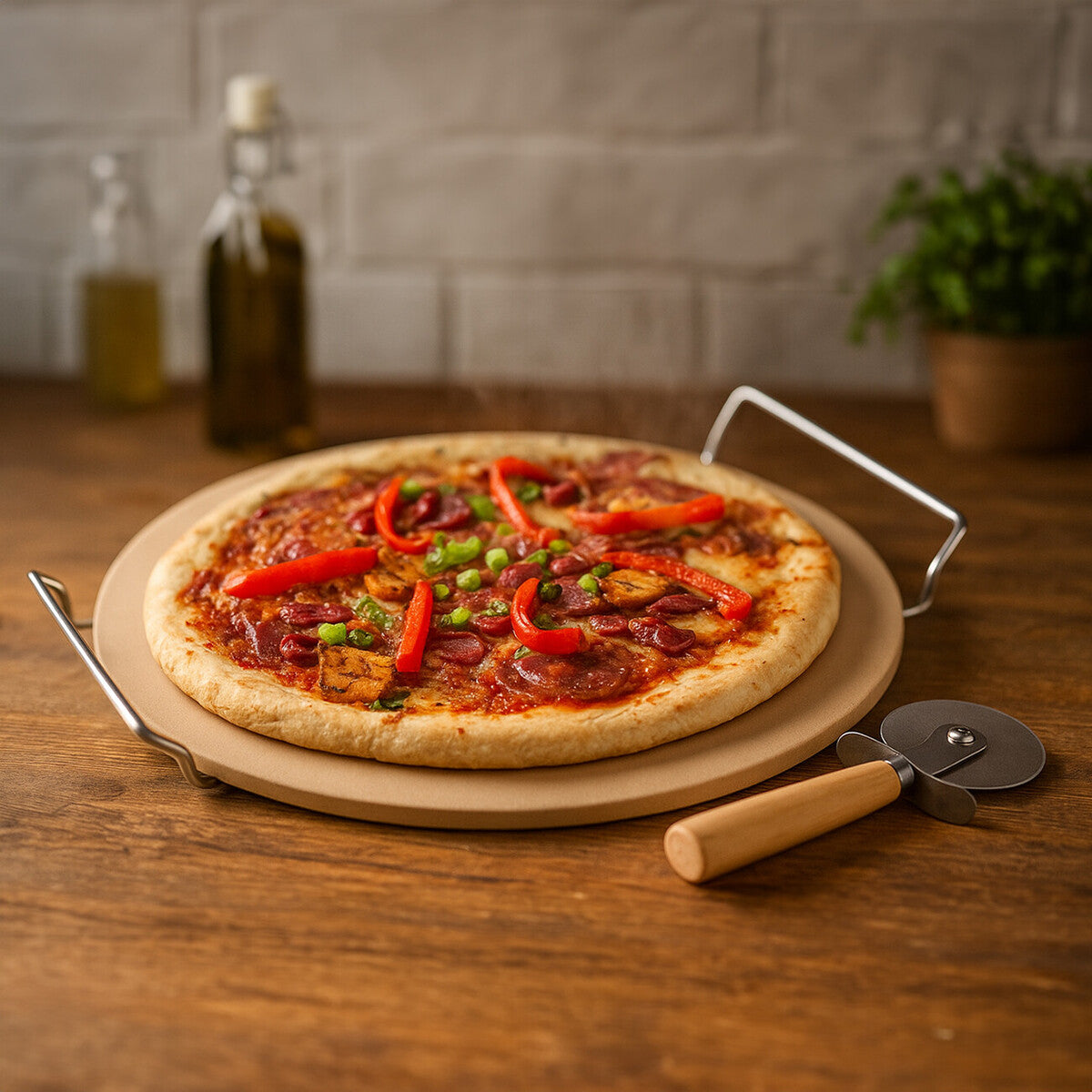 Pizza Stone And Cutter Small Set