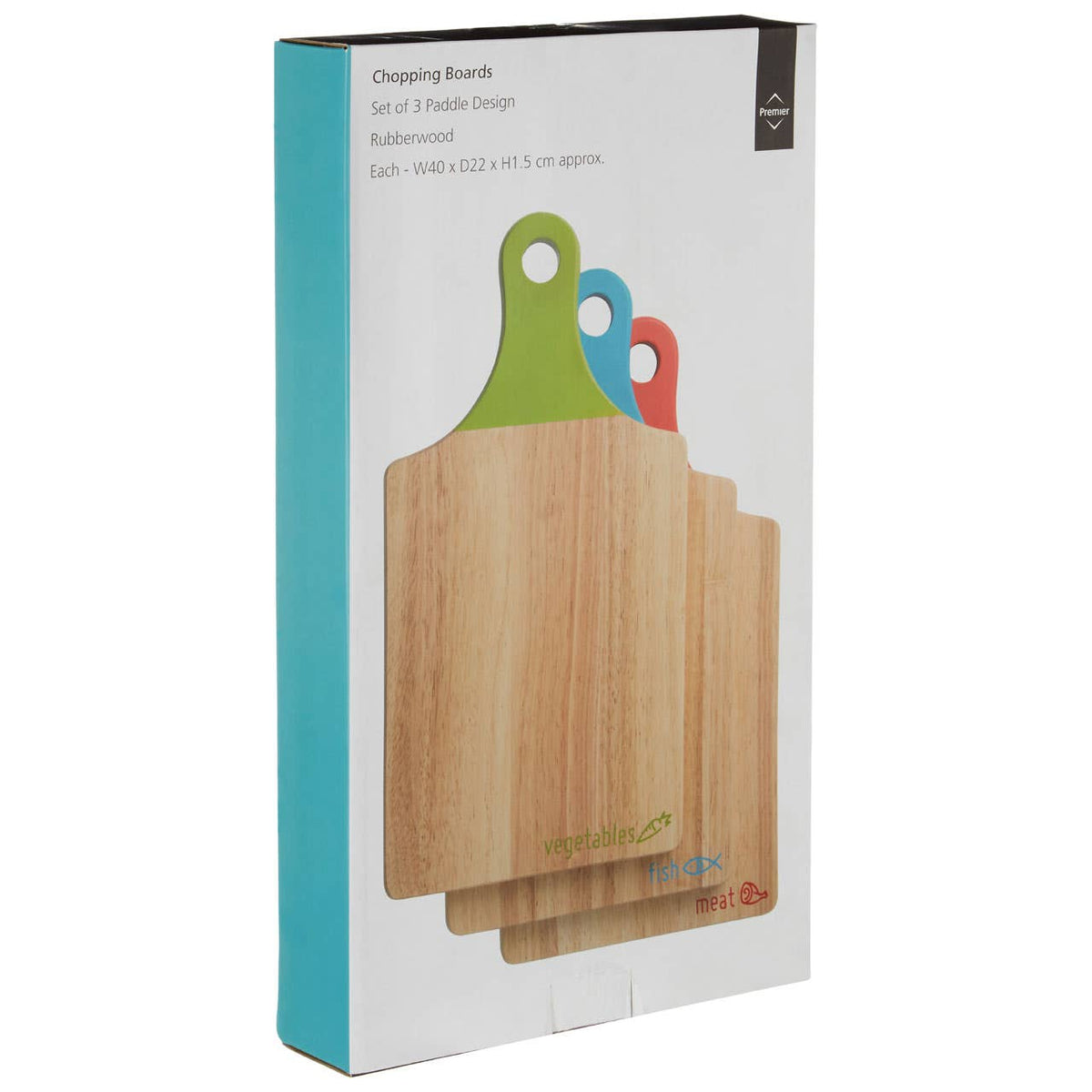 Dahra Set of Three Icon Wooden Paddle Chopping Boards