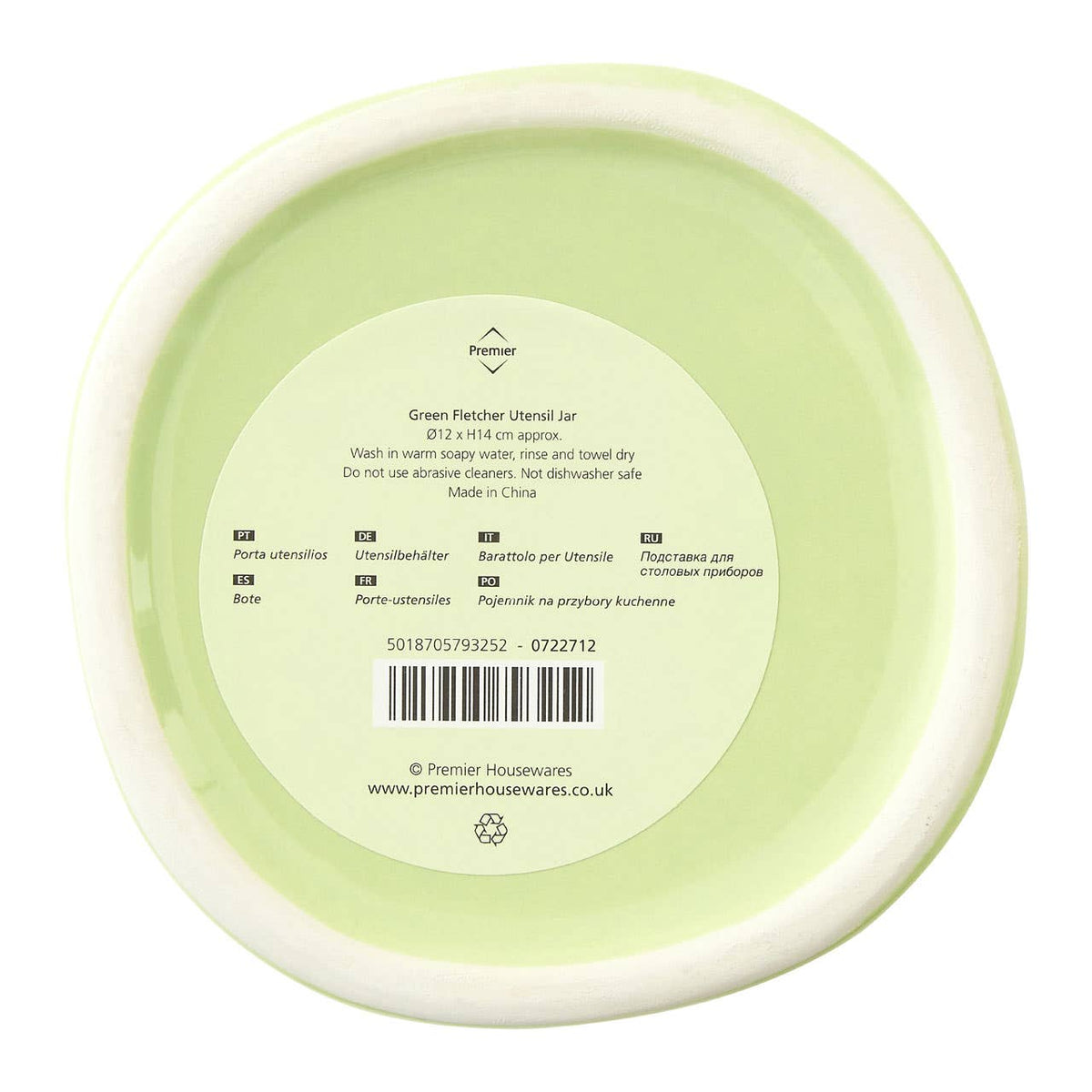 Fletcher Green Ceramic Utensil Holder