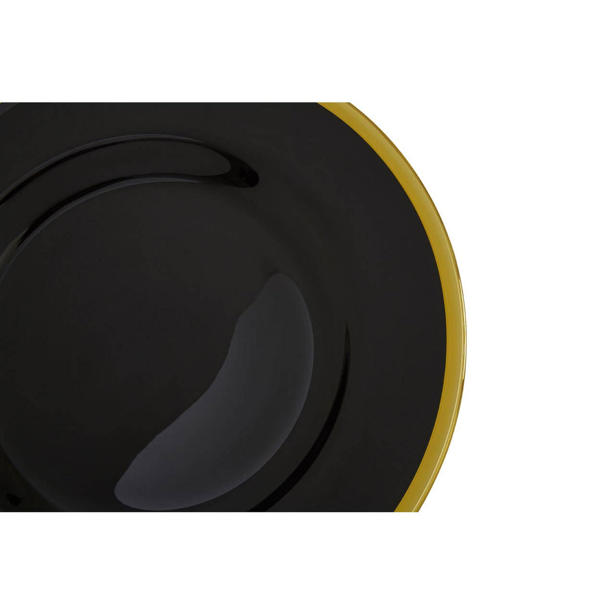 Ida Black Glass Charger Plate with Gold Rim