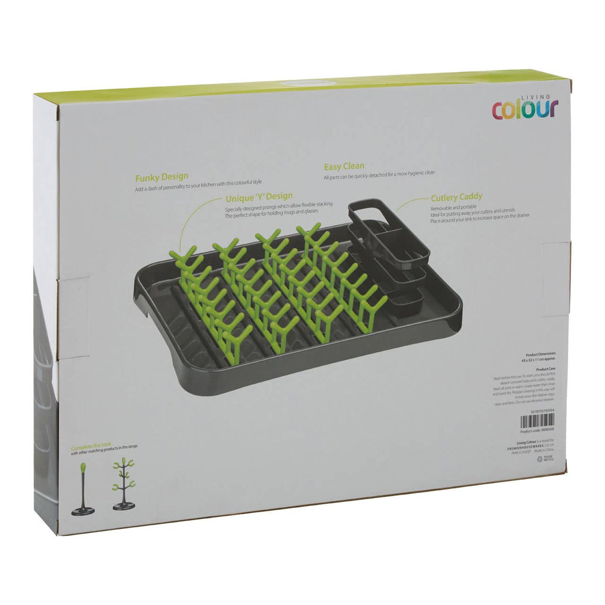 Laurie Grey and Lime Green Dish Drainer