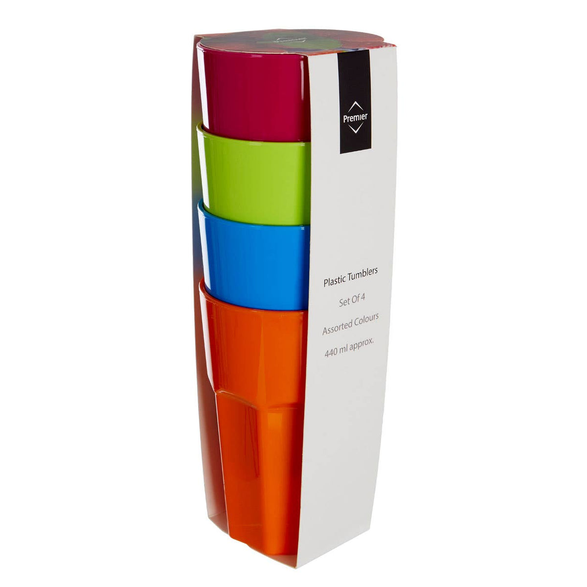 Adisa Set of Four 440ml Assorted Colours Plastic Tumblers