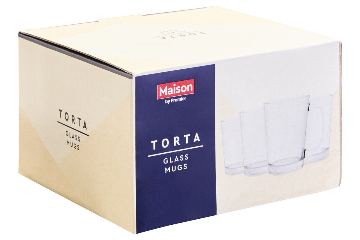 Torta Set Of Four Glass Clear Glass Mugs