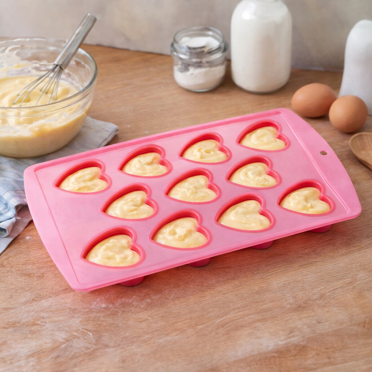 11 Heart Shapes Ice Cube Red Tray