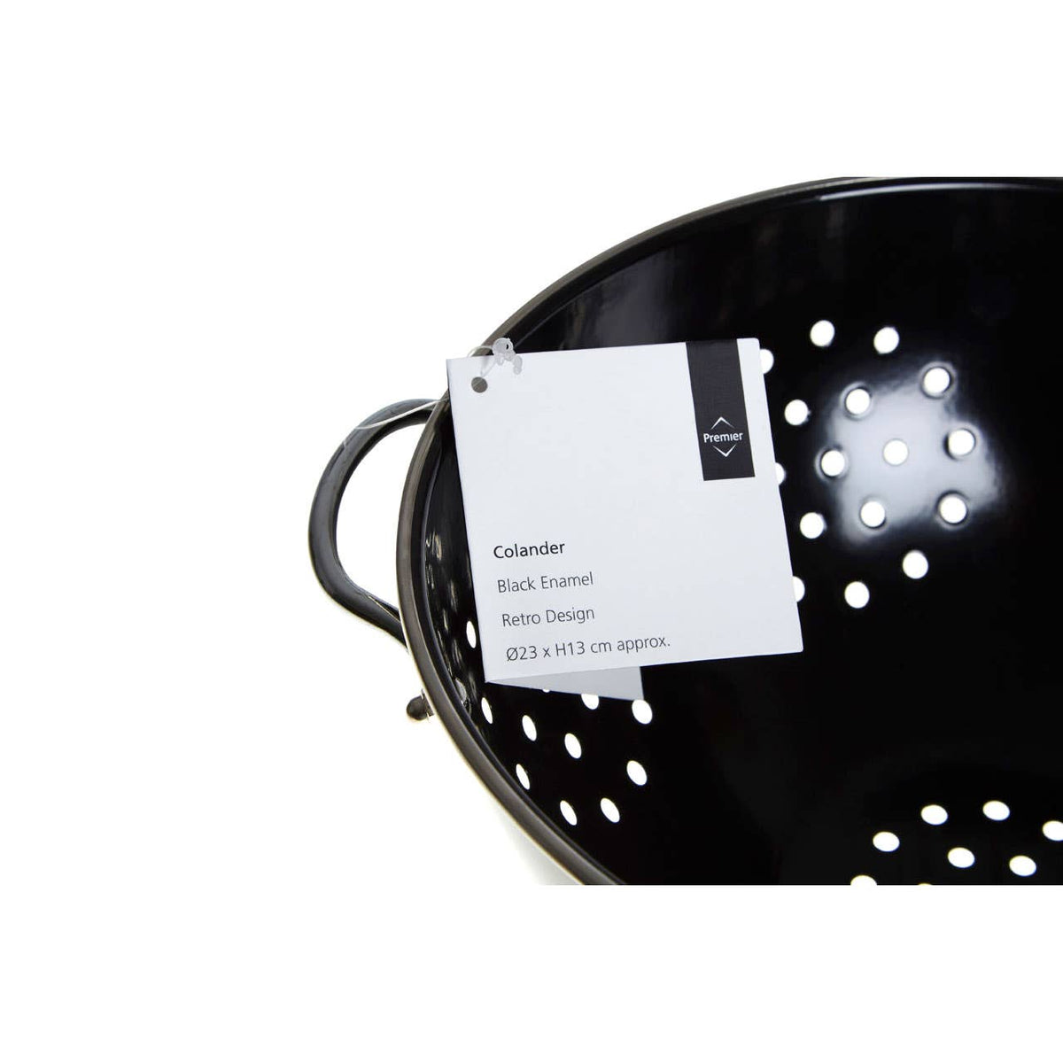 Hollis Retro Black Enamel Colander