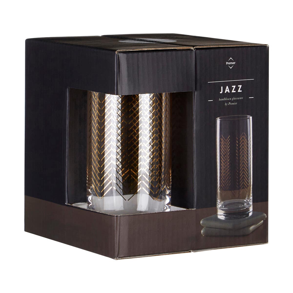 Set Of Four Jazz Highball Glasses