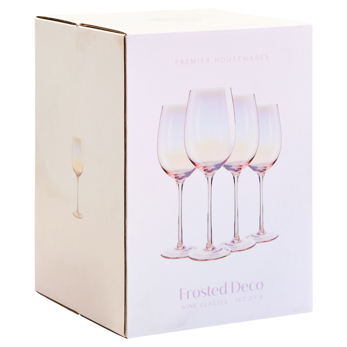 Frosted Deco Set Of 4 Wine Glasses