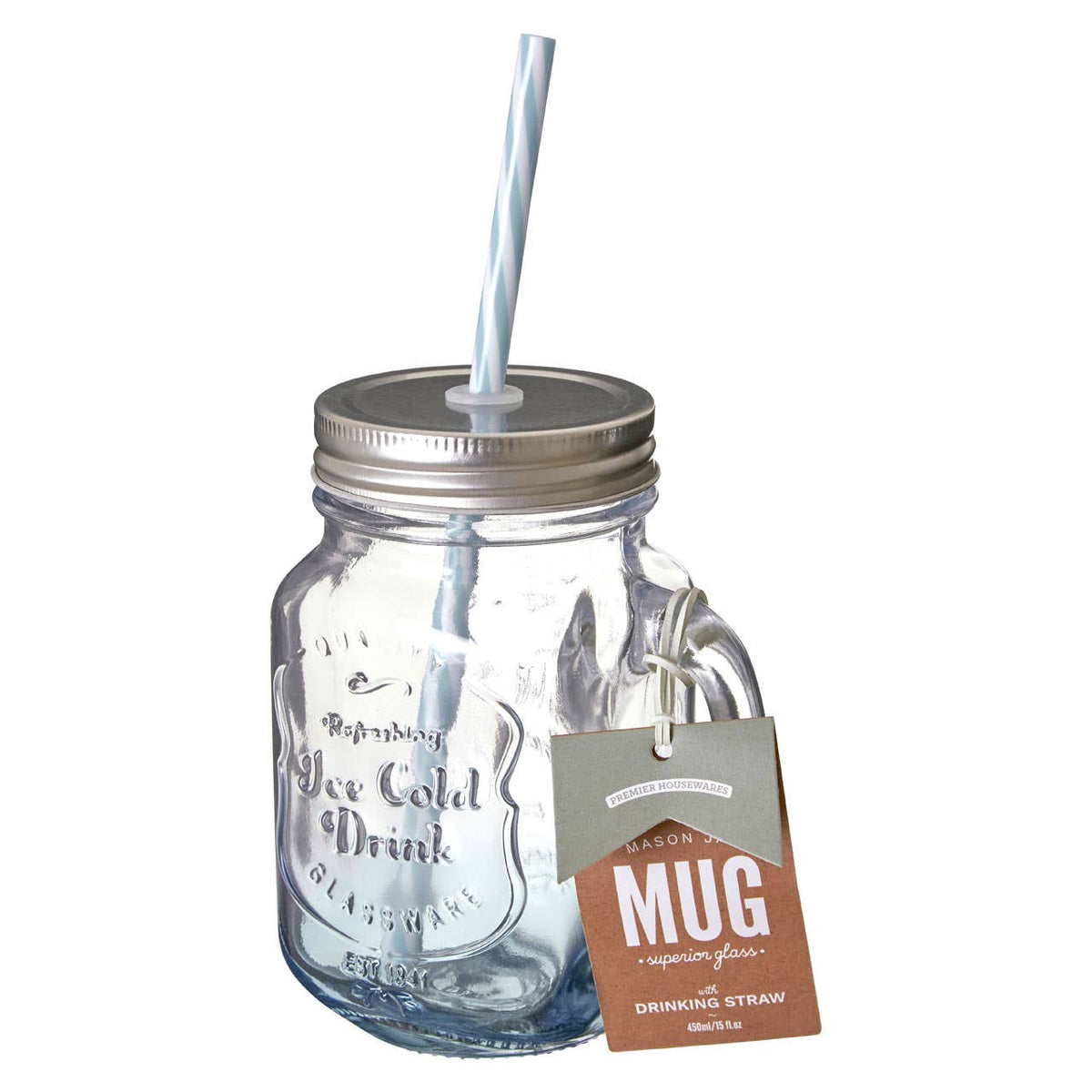 Bocal Assorted Coloured Mason Square Jar Mug