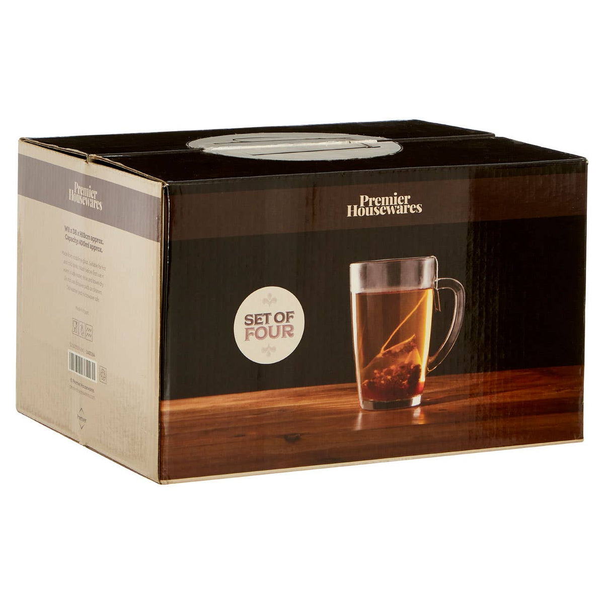 Euri Clear Tall Glass Mugs Set Of 4