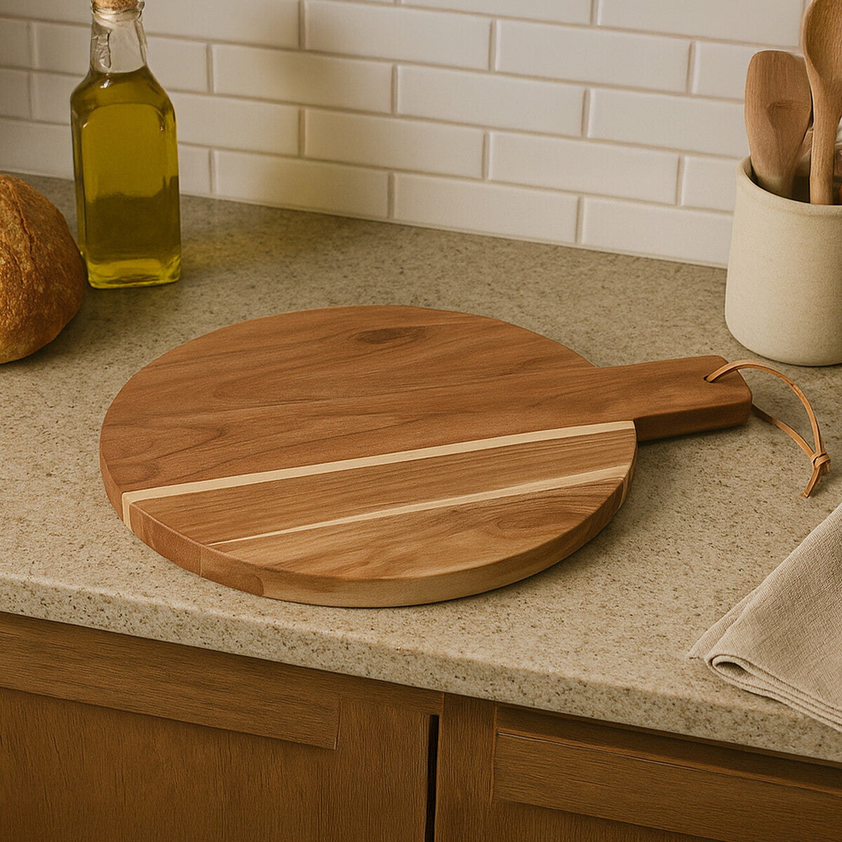 Socorro Medium Round Acacia Wood Chopping And Serving Board