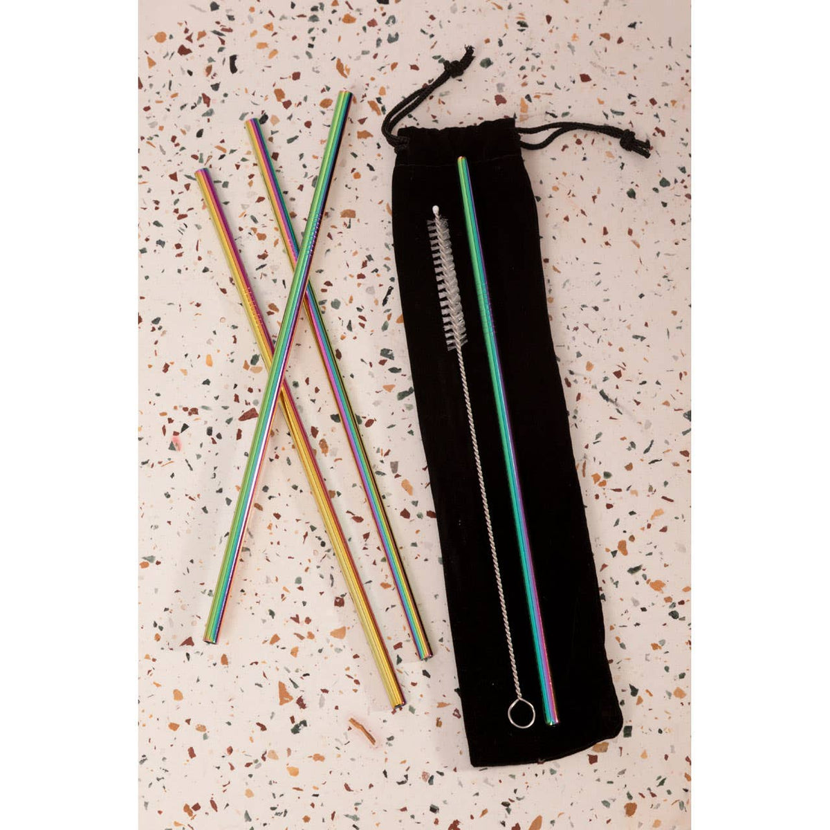 Mimo Set Of 4 Oil Slick Drinking Straws