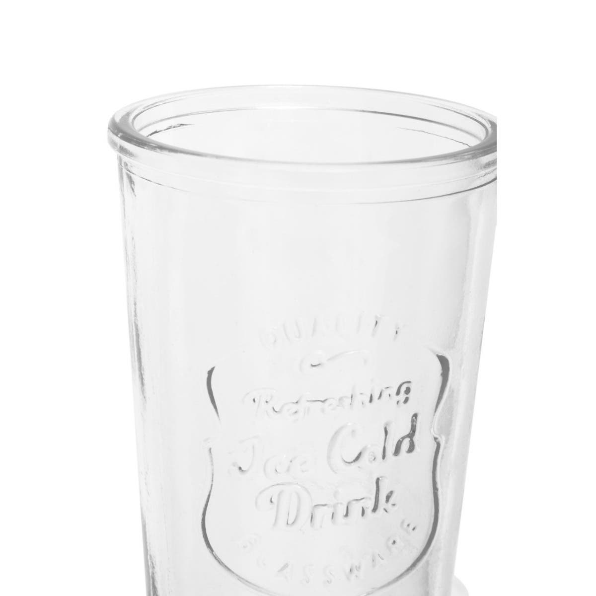 Dayla Embossed Glass Bottle Set With Four Glasses