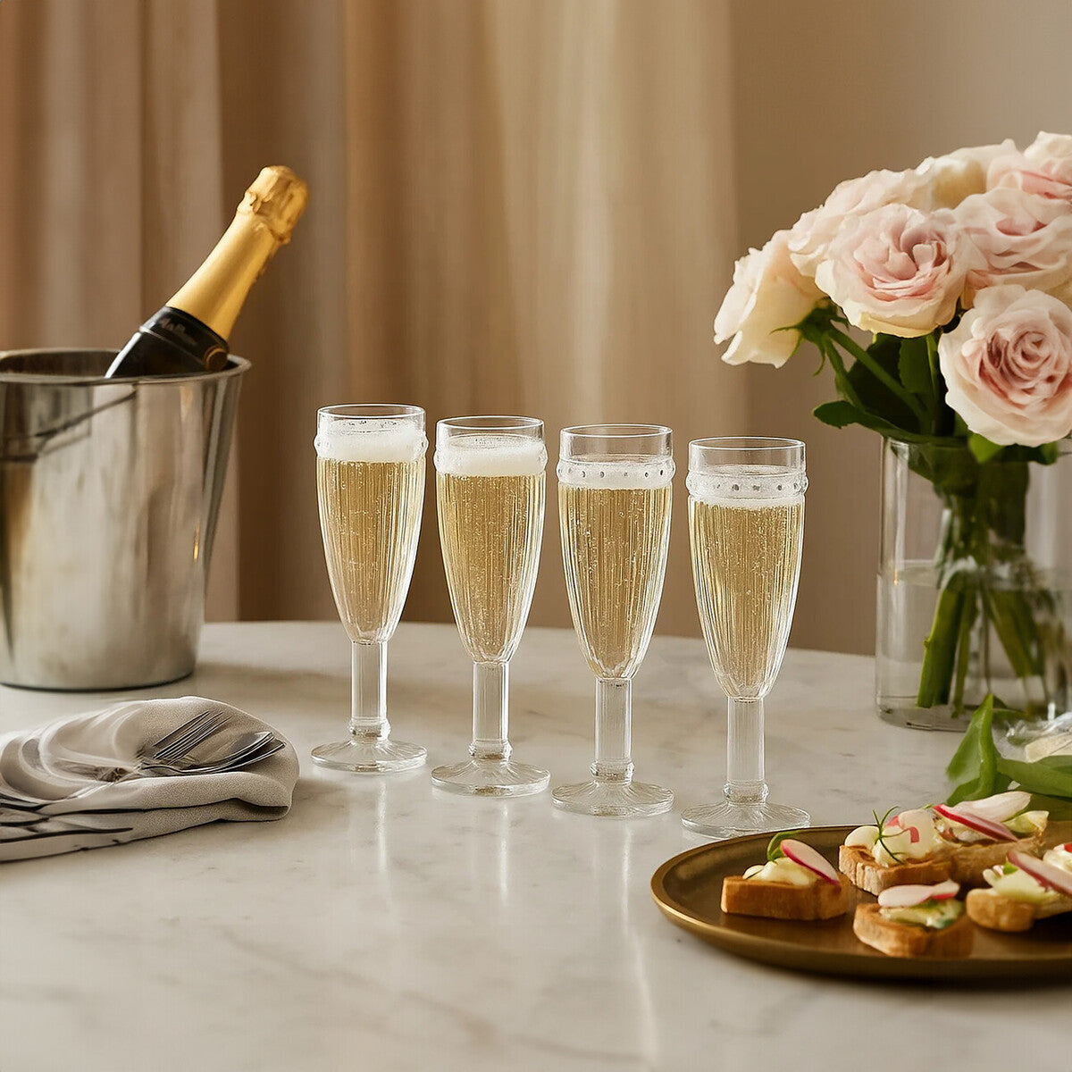 Auclair Set Of Four Champagne Glasses