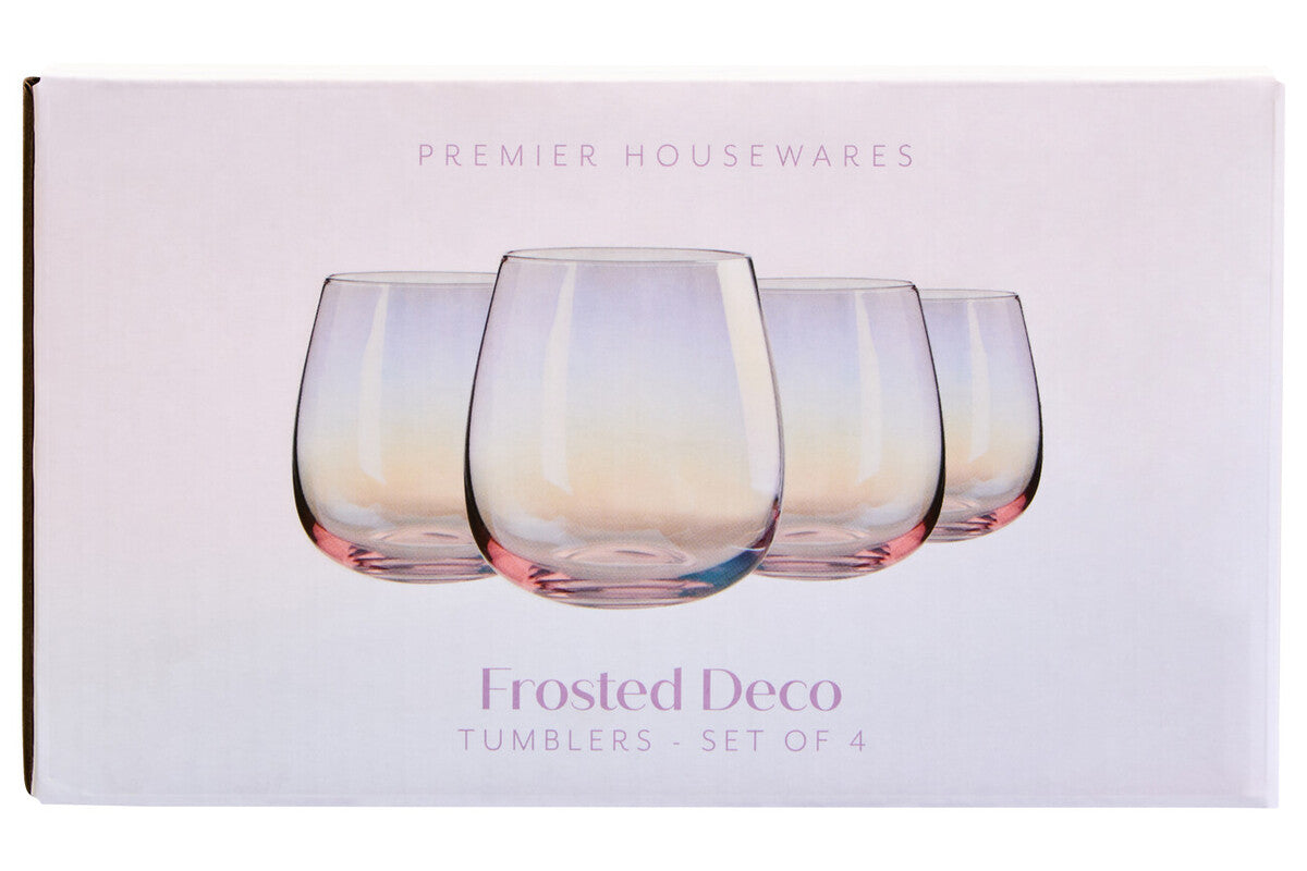 Frosted Deco Set Of 4 Tumbler Glasses