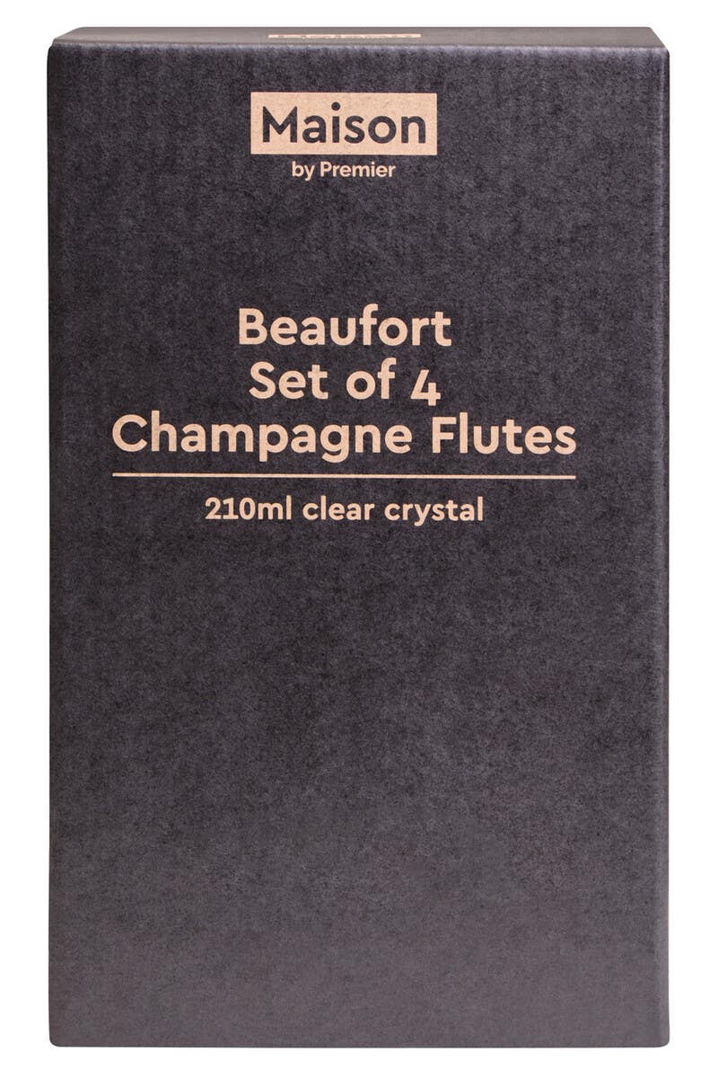 Beaufort Set of 4 Crystal Champagne Glasses