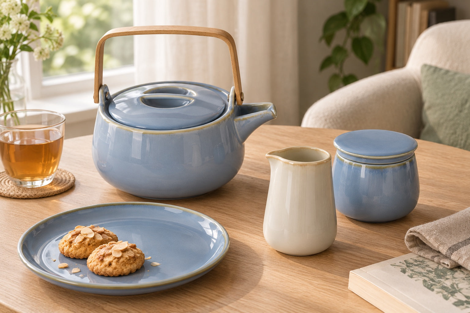 Tea in soft blue