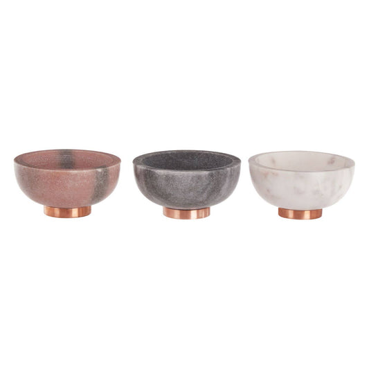 Monzaro Set Of 3 Marble Dipping Bowls