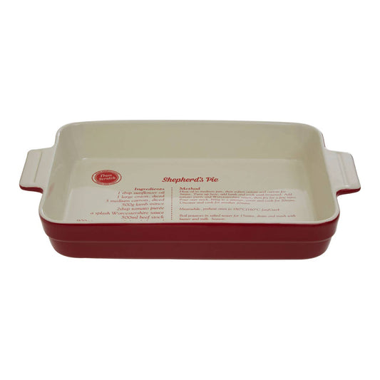 From Scratch Red Stoneware Rectangular Baking Dish