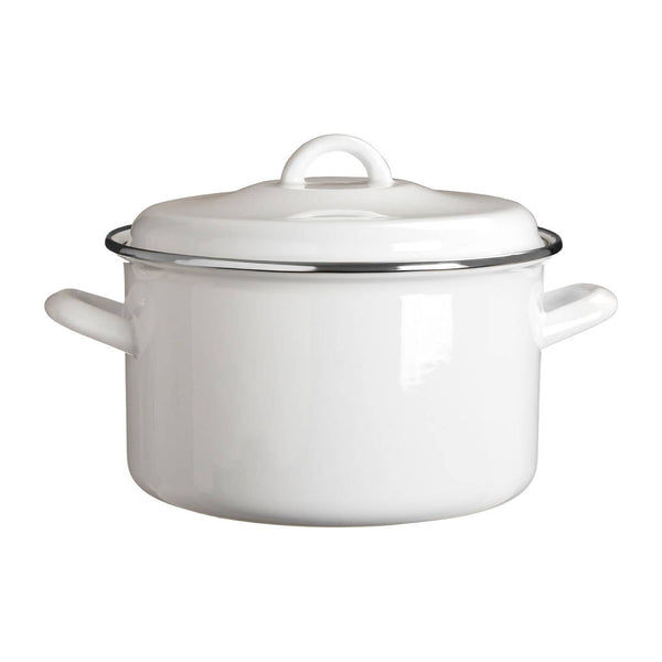 Porter 4700ml White Enamel Casserole Dish