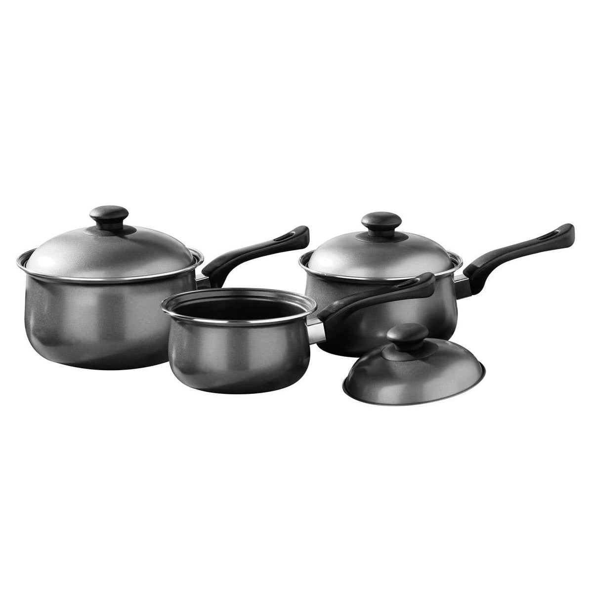 Viggo 3 Piece Silver Saucepan Set with Lids
