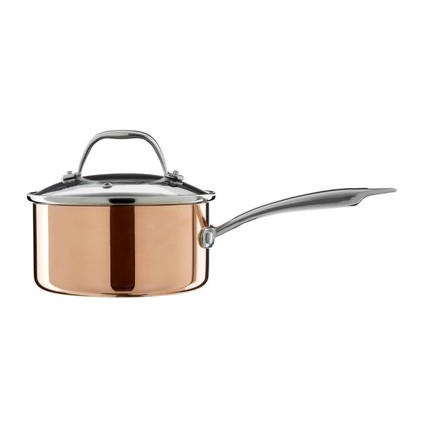 Minerva Copper Finish 16cm Saucepan with Lid