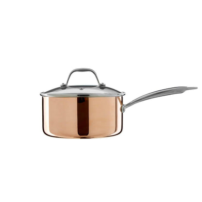 Minerva Copper Finish 20cm Saucepan with Lid
