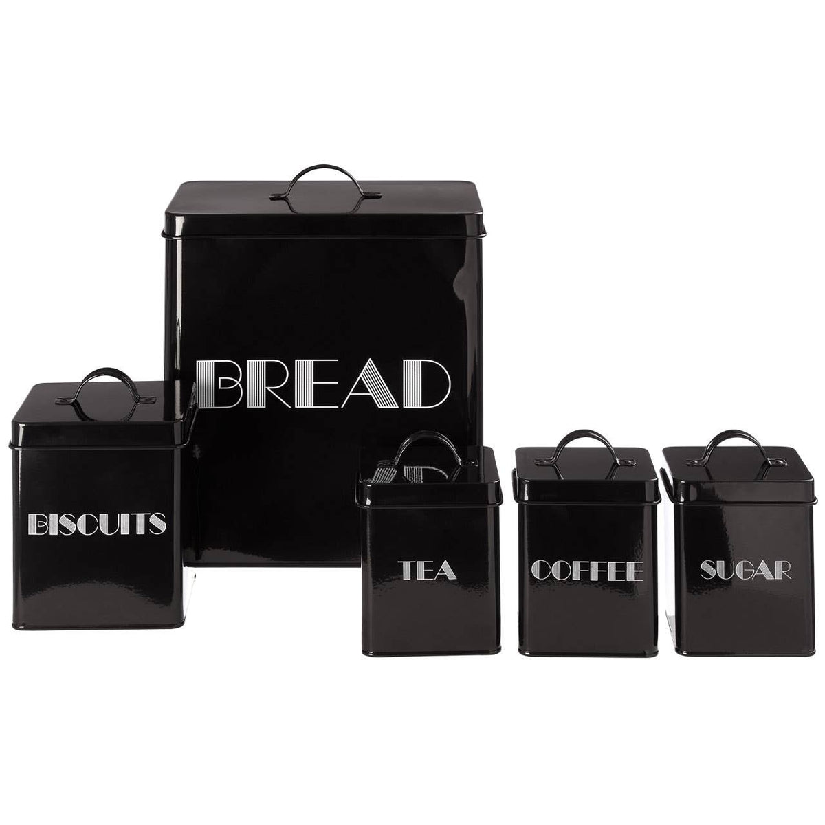 Easton 5 Piece Kitchen Storage Set - Black, W29 x H33cm