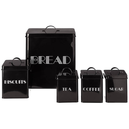 Easton 5 Piece Kitchen Storage Set - Black, W29 x H33cm