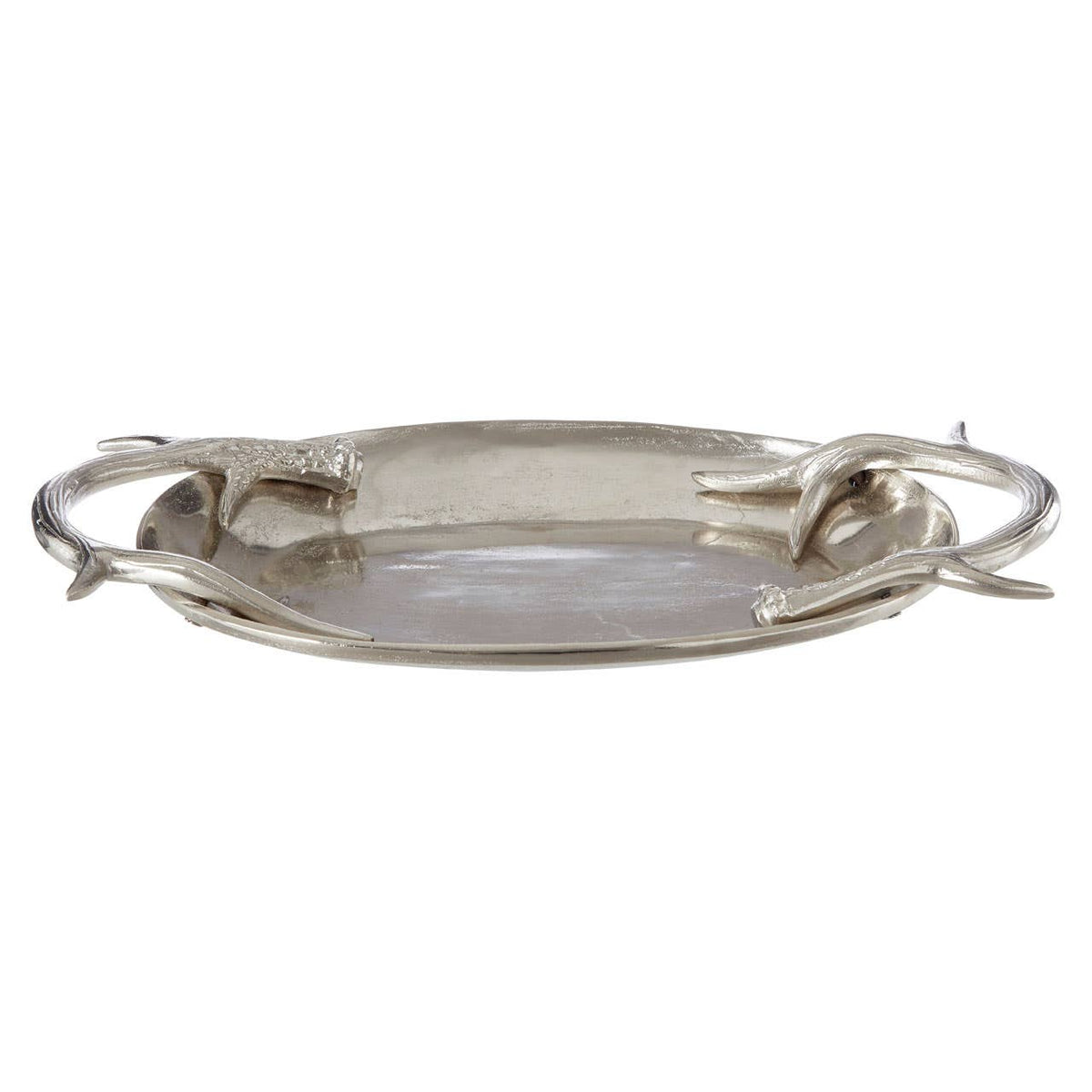 Antler Nickel Finish Serving Tray