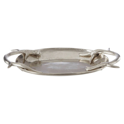 Antler Nickel Finish Serving Tray